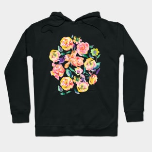 Watercolor Floral Roses Hoodie